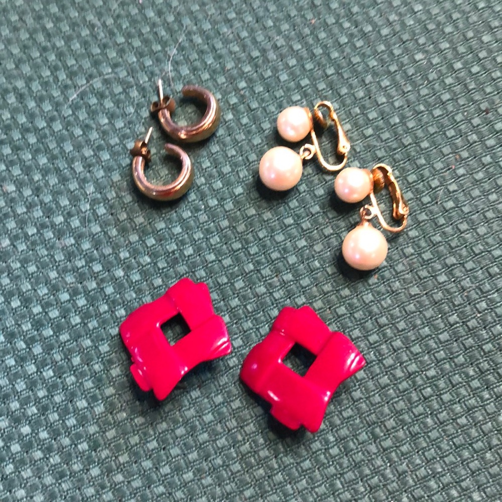 3 pairs of vintage earrings
